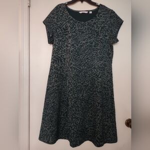 Isaac Mizrahi Burn Out / Jacquard Forest Green Dress